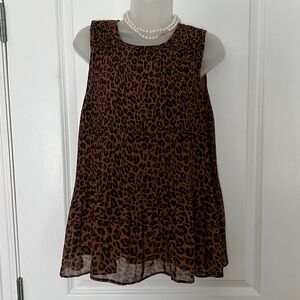 Women’s 12/14 Time and Tru Animal Print Top
